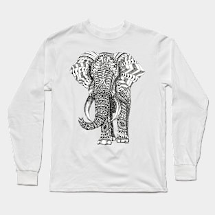 zentangled elephant Long Sleeve T-Shirt